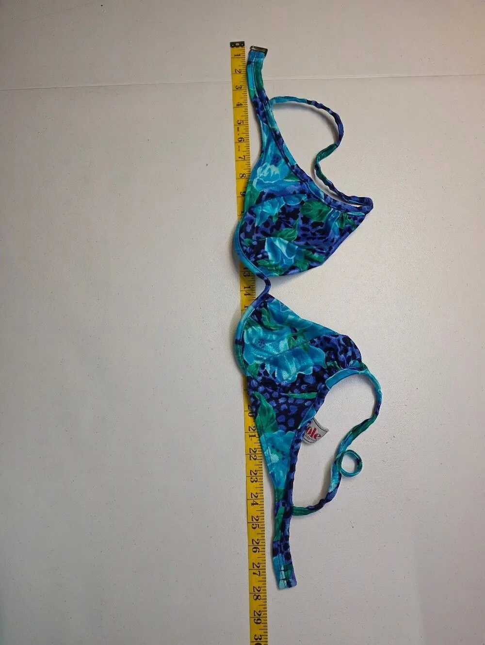 Vintage Blue Floral Underwire High-Waist Bikini Swimsuit